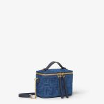 FENDI Fendi Vanity Blue FF denim flocked mini-bag - Image 6